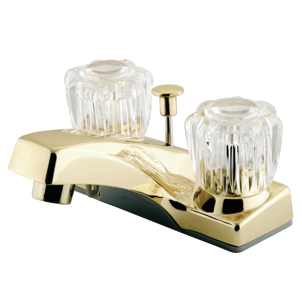 4" Centerset Bathroom Faucet, Polished Brass